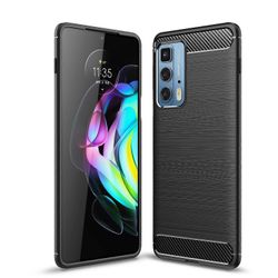 Motorola Moto Edge 20 Pro harjattu tekstuuri hiilikuituinen TPU-kotelo Musta
