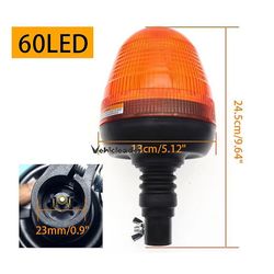 Scitoo Roterende blinkende fyrmontering Varsellampe Brakett Fleksibel stamme DIN Pole Traktor Montering Light Beacon Light Strobe Light 60LED