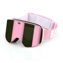 Sylinterimäiset kaksikerroksiset laskettelulasit Mukavat tuulenpitävät lumilasit hiihtoon, moottorikelkkailuun Vaaleanpunainen samppanja pinkki