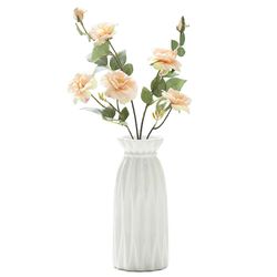 Hvid keramisk lille vase spisestue vase ornament 18cm høj C