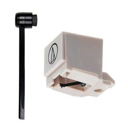 ATN3600L Vaihtokynä LP -vinyylisoittimen neulat puhdistusharjalla levysoittimelle Phonogr Valkoinen & musta