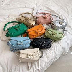 Mote Allsidig Crossbody 2022 Lite kvinnelig rektangel Koreansk stil Veske Myk Pu Lær Skulder Kjøpe Vesker Vesker Vesker Bag himmelblå