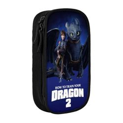 i520 Kuinka kouluttaa lohikäärmeen hampaatonta kynäkoteloa suurikapasiteettinen kynäkotelo kaksinkertaiset vetoketjut kynälaukku toimiston paperita...