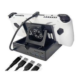 Lataustelakka jäähdytystuulettimella Steam Deckille ja Rog Alloylle, Rog Ally -telakka, jossa 4K 60 Hz HDMI, 100 W PD, Gigabit Ethernet, 3 USB-porttia