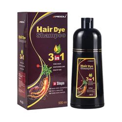 Black Hair Shampoo, Hair Dye Shampoo til mænd og kvinder - Let at bruge - Hurtig og nem Mørk kaffe 500ml