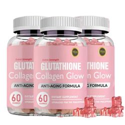 3Flasker Glutathione Gummies Anti-Aging Skin Whitening Anti rynker med kollagen