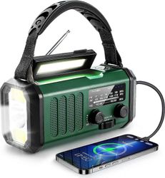 10000mah kampiradio, hätäradio, aurinkoradio, Noaa / am / fm-sääradio, usb-tyypin c lataus, dynamoradio, polymeeriakku, taskulamppu ja led-lukemine...