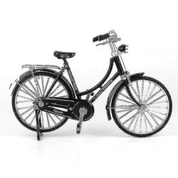 1:10 Alloy Classic Retro Polkupyörämalli Koriste Musta Woman Style