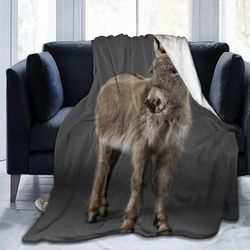 Donkey Animal Ultra-Soft Micro Fleece Blanket Throw Super Soft Cozy Bed Blanket vuodesohvalle 50x40in 125x100cm