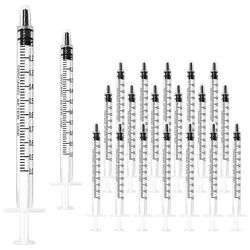 20 kpl pakkaus 1ml ruisku nestettä varten, 1cc muovisia pieniä ruiskuja tieteellisiin laboratorioihin, mittausnesteet Kuten