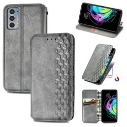 Kompatibel med Motorola Moto Edge 20 Flip Case Etui Vintage Wallet Flip Cover med magnetisk lukning Coque - Blå grå