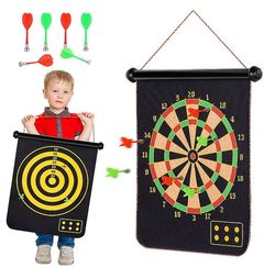 Yunshu Magnetisk dartskive legetøj 2-sidet roll up dartskive til børn og voksne 17inch