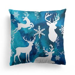 Witdreamer Christmas Pudebetræk Sofa Talje Kast Pude Solid Cover Blue Elg Home Indretning 3