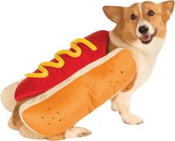 Linkrunning HALLOWEEN lemmikkityyny Unisex aikuisten juhlatarvikkeet, hot dog, virallinen hot dog -ruoka lemmikkieläinten puvun koko pieni