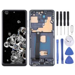 TFT LCD-näytön digitoija Täysi kokoonpano kehyksellä, ei tue sormenjälkitunnistusta For Samsung Galaxy S20 Ultra 4G/5G SM-G988B