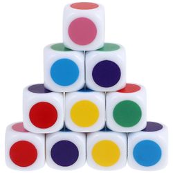 10 kpl värillisiä painettuja noppia opettavaiset lapset oppivat noppaa Akrlic opetusnopat Walkbee AF