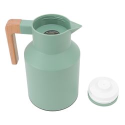 Large Capacity Coffee Carafe Grønn 1L bærbar kaffekaraffel med bøk håndtak - 12 timers varmeisolasjon