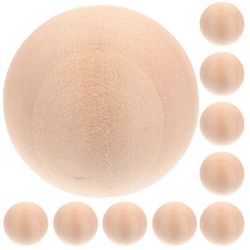 10kpl kiinteä puinen pallo aihio puu pallo käsintehty käsityömateriaali DIY puupallot Khaki 4.5X4.5CM