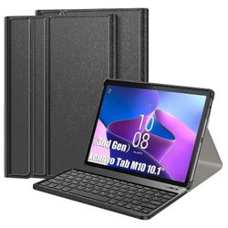 Lenovo Tab M10 (gen 3) TB-328FU / TB-328XU -kotelo, jossa Bluetooth-näppäimistö iskunkestävä jalusta nahka C