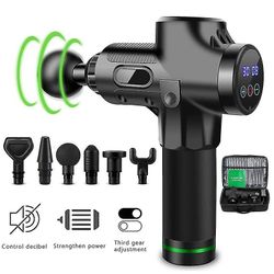 Aoweisia Profession Muskel Afslappende Fascia Massage Gun Med Lcd-display og 6 Massage Heads For Body Muskel Afslapning og Deep Tissue Pain Therapy...