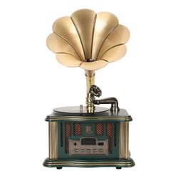 Vintage gramofoni Bluetooth-kaiutin tyyppi C ladattava BT5.0 mini retro fonografi langaton puhe