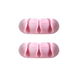 4pcs Desktop Cable Manager Selvklæbende Wire Fixing Data Line Pink