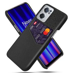 OnePlus Nord CE 2 5G -korttipaikoille tarkoitettu puhelinkotelo, kangas + PC + PU-nahka, putoamisnkestävä takakansi