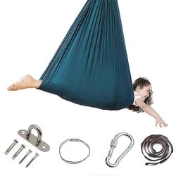 Aistinvarainen swing sisäterapia swing aikuisille lapsille ja teini-ikäisille Vihreä-100 * 280cm