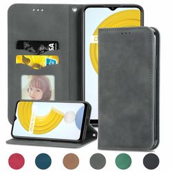 Gangxun Sag For Oppo Realme C21 Magnetisk Lukning Læder Tegnebog Cover Housse Etui Shockproof - Grå