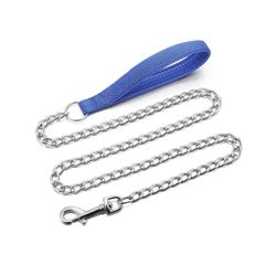 Metallinen koiran talutushihna pureskellunkestävä koiraketjun talutushihna raskas tukeva lemmikkikoiran talutushihna pehmustetulla kahvalla keskiko...