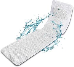 Koko vartalon kylpymatto tyynyllä valkoinen antibakteerinen PVC Full Body Spa -kylpyvuori imukupilla