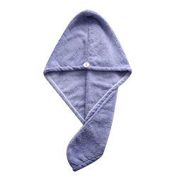 Yunshu Mikrofiber Hårtørring Håndklæder Hætte, Tør Wrap Cap Med Knap blå