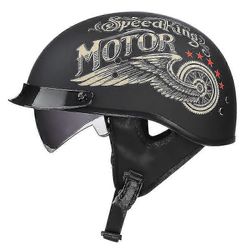 Puoliavoin Moottoripyöräkypärä - Harley Kypärä-veturi Puoliksi skootteri Kypärä Retro Persoonallisuus M
