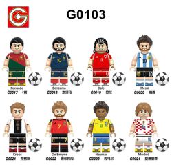 8kpl jalkapallon MM-sarja koottu rakennuspalikoita lasten lelut