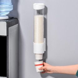 1pc Engangspapir Kopper Dispenser Plast vægmonteret automatisk kop opbevaring rack