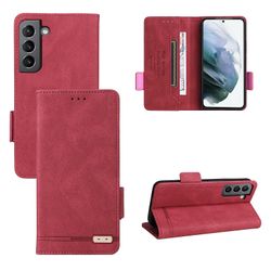 Gangxun Etui til Samsung Galaxy S22 5g læderetui Folio Flip med kreditkortspor Etui Coque Rød