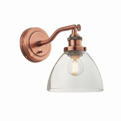 Endon Lighting Endon Hansen - 1 let vægglas, ældet kobberplade, E14