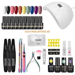 Manikyrsett For Nail Extensions Gel Nail Polish Sett Akryl Kit Poly Nail Gel Sett Med UV Led Nail Lamp Gel Kits Nail Tools Set A2