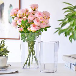 Linkrunning 1 stykke akryl gennemsigtig blomsterspand blomsterbutik plast gennemsigtig blomst vågne blomst spand husstand (gennemsigtig)