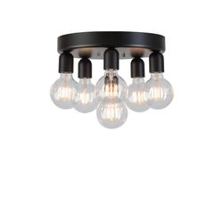 Belid Lighting Belid Regal - 6 Lys Flush Globe Loft Light Matt Black, E27