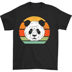 HISHARK Retro panda bjørn ansigt t-shirt sort L