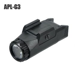 Apl-g3 400 Lumens Pistol Weapon Taktisk Light Constant /momentary/strobe Compact Weapon Picatinny Rail monteret til Glock Jagt sort