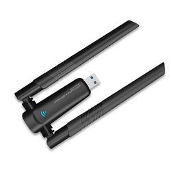 1800Mbps WiFi 6 USB-sovitin 5G / 2.4GHz Wi-Fi langaton verkkokortti korkean vahvistuksen antenni Musta