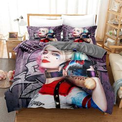 Harley Quinn Suicide Squad Sengetøj Quilt Cover Pudebetræk Enkelt Dobbelt King Style 34 Oz 90*200two-piece