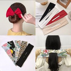 Mikasa Spinning Pandebånd Deft Bun Lazy Twister Hair Bands Kvinder Bow Pandebånd Print Hårnål knyttede Mørk grøn