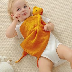 Loveys vauvoille personoitu musliini Lovey-peitto, kirjailtu vauvan turvapeitto, pupunpeitto nimellä, E Keltainen