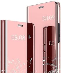 Telefon sag slim klar visning vindue flip ultra slank bogstil dækning for Samsung Galaxy S9 Rose guld