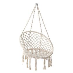 Riipputuoli - 82/62 cm bambusta ja köydestä valmistettu riippukori ulko-, puutarha-, terassi- ja parvekekäyttöön