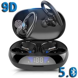 9d Stereo Surround Tws Bluetooth5.0 Øretelefoner, Trådløse Sport Earhook Hovedtelefoner, Hifi Stereo In Ear Ørepropper, Vandtæt støjreducerende Blu...