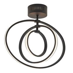 Endon Collection Lighting Avali LED Semi Flush Light Matt Sort /Hvid Akryl